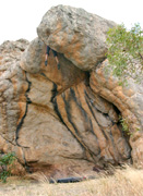 The Perth invasion: Jing, sending, in a round about way, the infamous highball boulder problem "Brain Death"