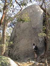 Brett standing at the base of "Scratch and Sniff", the 22m grade 20.