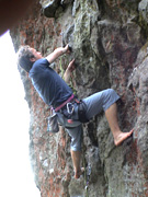 Neil takes to the rock of Boogie Till You Puke (22) bear foot!