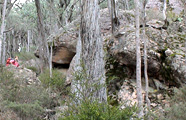 Depart the track at the house sized boulders.