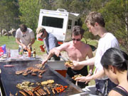 Roger works the barby