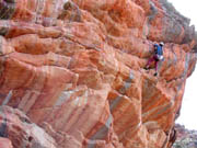 Micheal gets massively pumped on the sustained trad route of 'Stone Temptress' grade 22