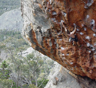 Weaveworld (23) - Aaron Jones does the most popular route at the crag.