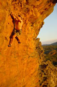 The Site's Author, Mike, flailing about in the Grampians. Photo By Neil Monteith.