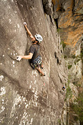 Mark Kendrick on the mega long second pitch of Missing (23), Central Buttress, Mt Stapylton, Grampians