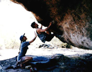 Enga Lokey and Jill Mcleod. First boulder out of the carpark on the right.