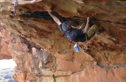 Malcolm Matheson on Poison Bait (25) at Scoop Rocks in the Grampians