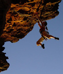 Jacqui Middleton pops the dyno at the end of the roof section of Stepping on Snakes (23).