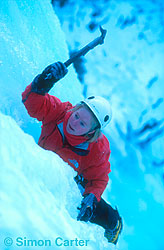 Monique Forestier following pitch three of Louise Falls, Rocky Mountains, Canada. 