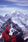 Neil resting on the way down from Mt Cook (3700m) New Zealand, 2001