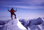 Neil on the summit of Mt Cook. NZ.