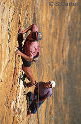 Simon Mentz attempting pitch four Titan (26, 120 meters), Dogface, Blue Mountains. 