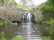 Waterfall near Eastern Wall climbing area. Great swimming!