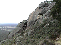 Looking back at the "Main Wall", as seen from the "Cave Group".