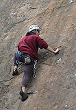 Ben, Leading "Quartz Route", grade 17.