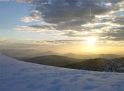 Sunrise from tent door - 2001 season.