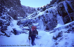 Graeme Hoxley below the Waterfall Gully