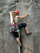 Jackie Leading the classic 'The Beechworth Bakery' (21), A beautiful thin finger crack.