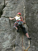 Jackie Leading the classic 'The Beechworth Bakery' (21), A beautiful thin finger crack.