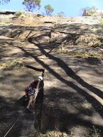 Adrian leading Stolen Car Descent Route, 75m grade 15.