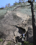 Kent bouldering up to the wicked undercling start