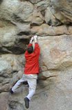 Kent Cuts Loose, bouldering the overhang