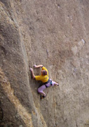 Dave redpoints the scary friction slab of Magnetic Attraction grade 20