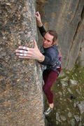 Doug Hockly shows superb three point contact Pain and Frequency (28), You Yangs.