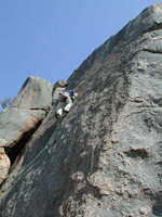 Neil onsights the classic grade 20 at Gravel Pit Tor, 'A Question of Ethics'