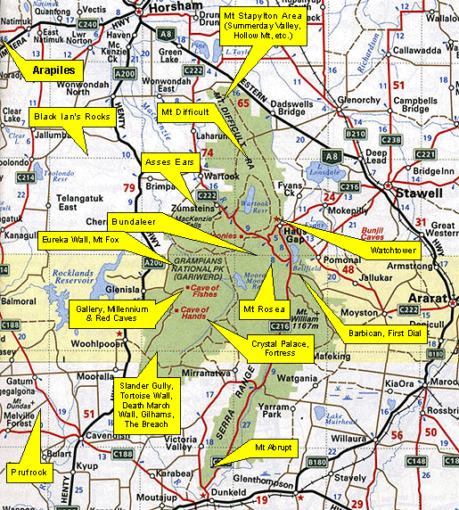 Map of the Grampians