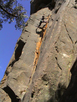 Natimuk local takes on Pitch One of The Ascension, grade 21.