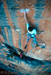 Simon Mentz on his  Father Oblivion (26), Taipan Wall, The Grampians, Victoria, Australia.